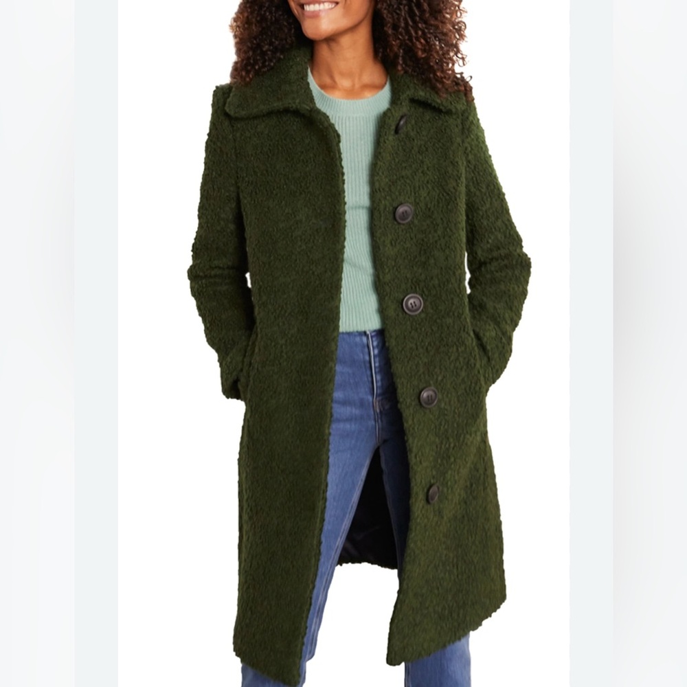 Boden Green Textured Pea Coat - Picture 2 of 11